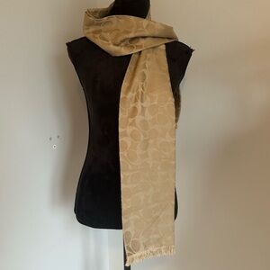 Coach Signature Scarf Tan